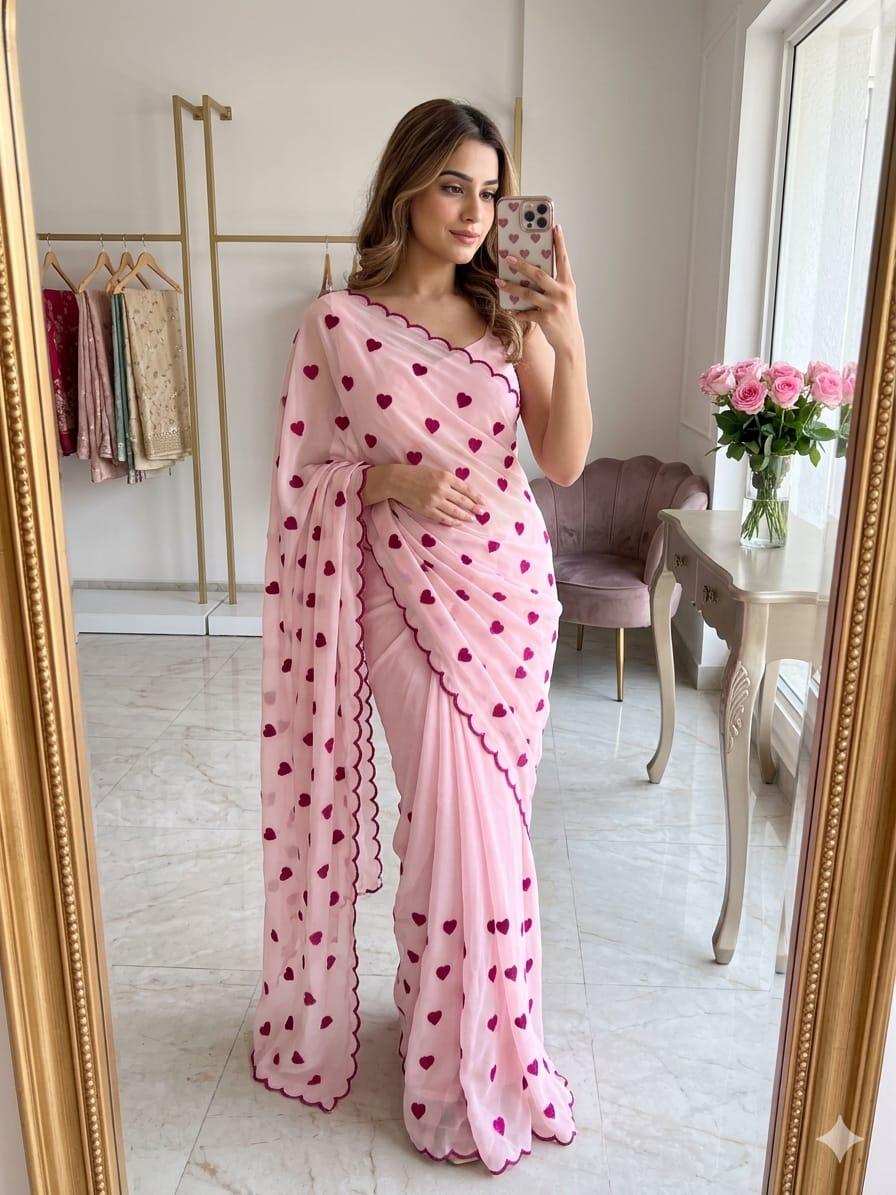 Pinky-Premium Designer Saree